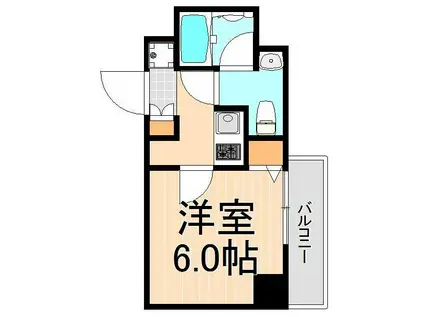 メインステージ北千住III(1K/12階)の間取り写真