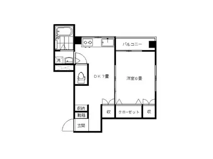 サンクレスト大森(1DK/3階)の間取り写真