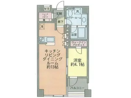 三軒茶屋 1LDK(1LDK/6階)の間取り写真