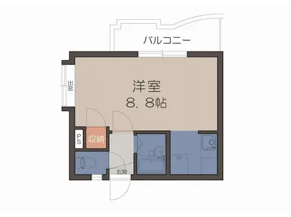 カルチェコート鴨池(ワンルーム/3階)の間取り写真