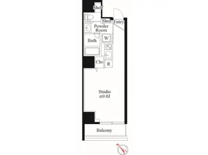 ミレドゥーエ日暮里(ワンルーム/3階)の間取り写真