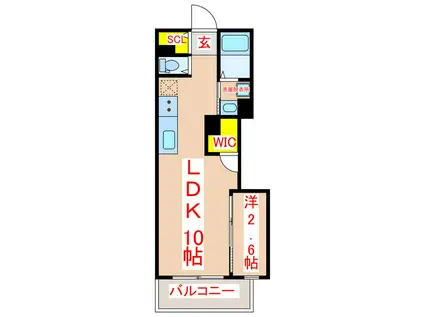 BRILLANTE PALAZZO(1LDK/2階)の間取り写真