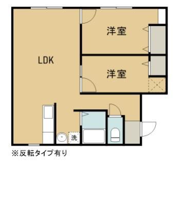 いわて銀河鉄道線 青山駅(岩手) 徒歩24分 2階建 築52年(2LDK/1階)の間取り写真