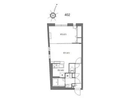 ザハウス中野坂上II(1LDK/4階)の間取り写真