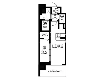 エスリード大曽根アヴェール(1LDK/12階)の間取り写真