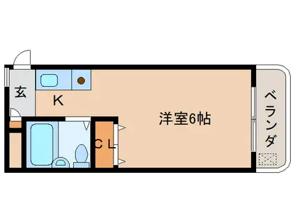 シティパレス21あやめ池P-VIII(ワンルーム/3階)の間取り写真
