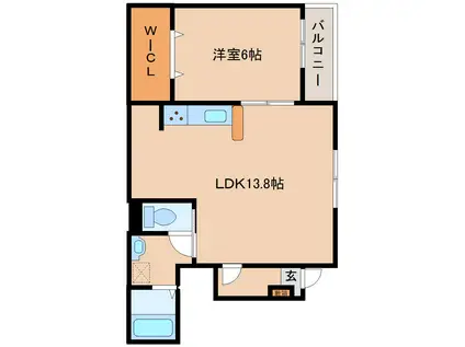 ミエティトゥーラ(1LDK/1階)の間取り写真