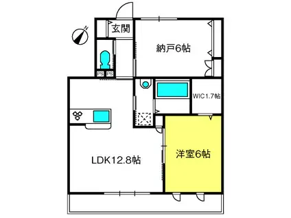 領家ガーデンコート(1SLDK/1階)の間取り写真