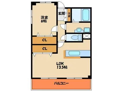 ソレイユS.T.II(1LDK/1階)の間取り写真
