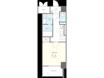 メイプル岩塚本通(1K/6階)の間取り写真