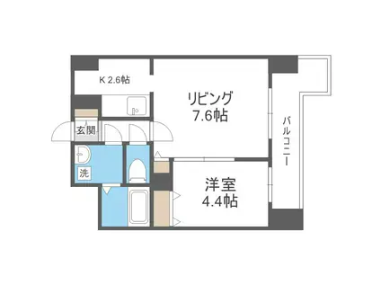 レジディア札幌駅前(1LDK/4階)の間取り写真