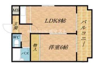COSMO蓮井(1LDK/4階)の間取り写真