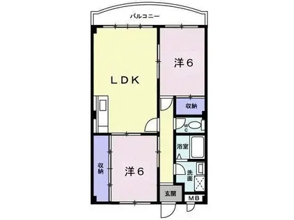 シティーコートSUMISHO I(2LDK/3階)の間取り写真