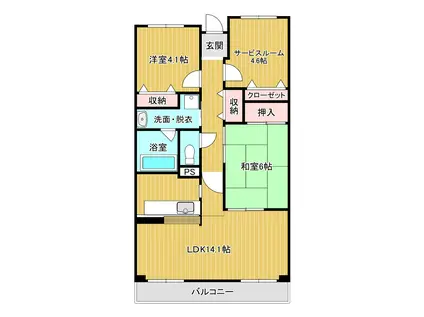 ジーニスコート芝軒(3LDK/8階)の間取り写真