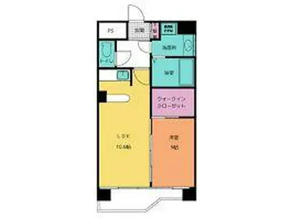 ティアラ川村(1LDK/10階)の間取り写真