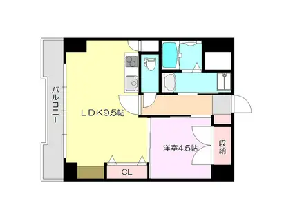 パークモダン新大阪(1LDK/4階)の間取り写真