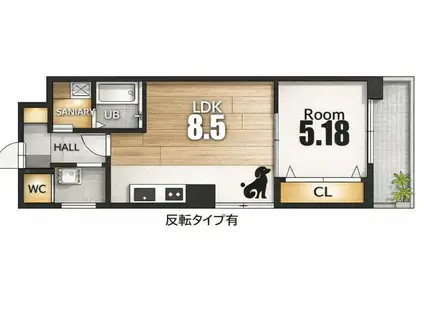 TERRACE TOTAICHI(1LDK/7階)の間取り写真