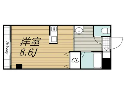 メルベーユ八幡(ワンルーム/3階)の間取り写真