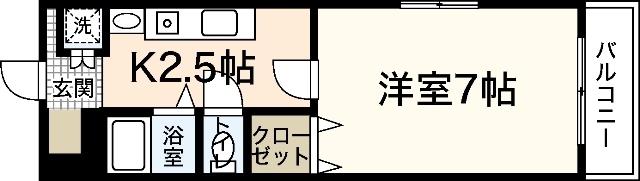 リベルタ可愛(1K/4階)の間取り写真