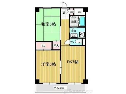 リアライズ上新庄(2DK/2階)の間取り写真