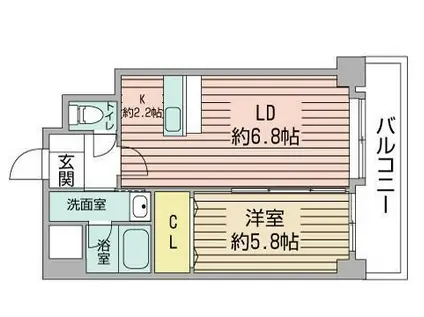 プライムアーバン北3条通(1LDK/13階)の間取り写真