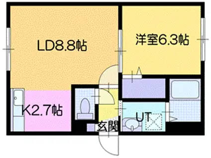 イーストピア(1LDK/1階)の間取り写真