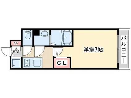 東三国NOAH(1K/7階)の間取り写真