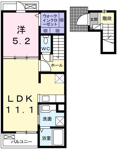 サンパレス安室(1LDK/2階)の間取り写真