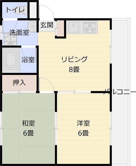 フェアモント(2LDK/3階)の間取り写真