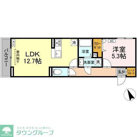 セレスティア鷺宮(1LDK/2階)の間取り写真