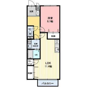 グランヒル上野(1LDK/2階)の間取り写真