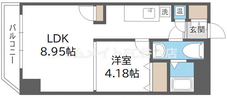 WILL DO谷町(1LDK/2階)の間取り写真