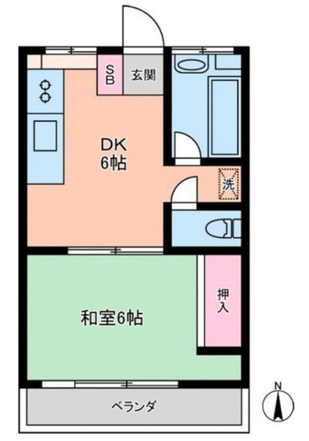 清水マンション(1DK/3階)の間取り写真