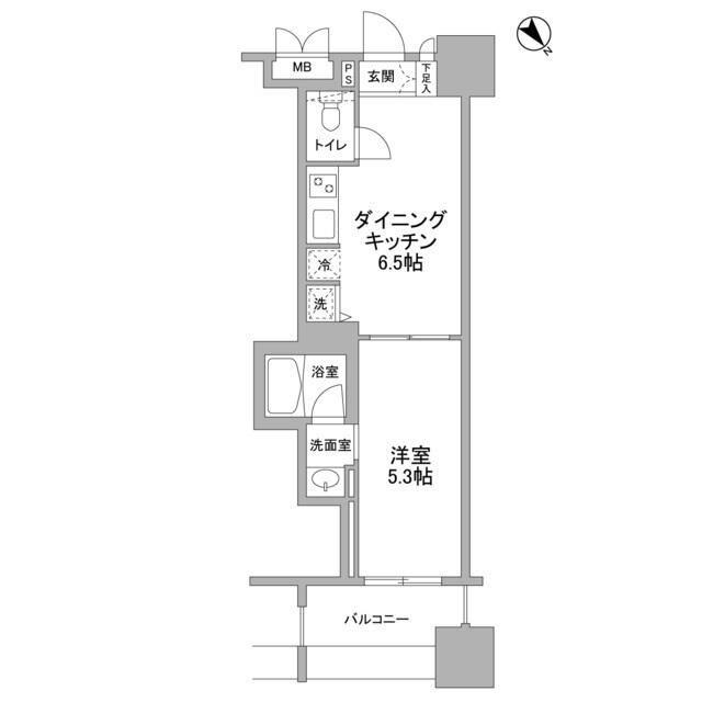 パークフラッツ横濱公園(1DK/4階)の間取り写真