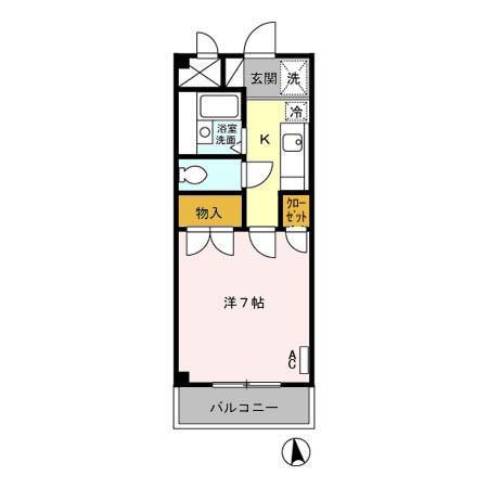 青悠荘(1K/1階)の間取り写真