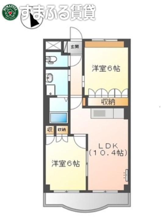 コンフォール恵II(2LDK/1階)の間取り写真