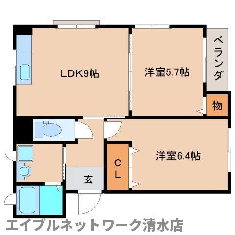S WINDS(2LDK/2階)の間取り写真