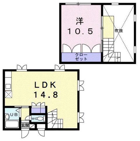 ツインパレスさくら台 ノース(1LDK/4階)の間取り写真