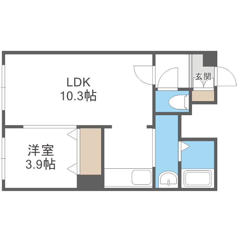 プライムコート(1LDK/2階)の間取り写真