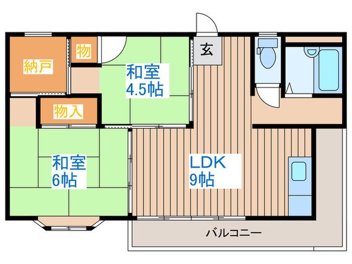 菅原コーポ(2LDK/2階)の間取り写真