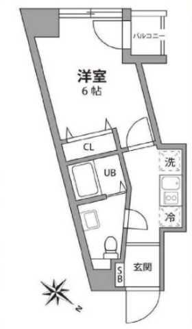 ジェムストーン高田馬場(1K/3階)の間取り写真