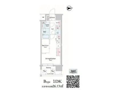 コンフォリア・リヴ南森町Q(1DK/8階)の間取り写真