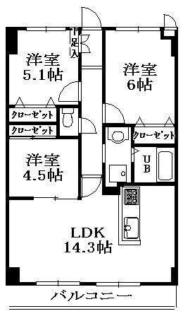 クレール和泉(3LDK/2階)の間取り写真