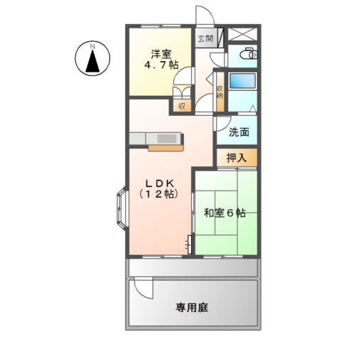 ウイング21(2LDK/1階)の間取り写真