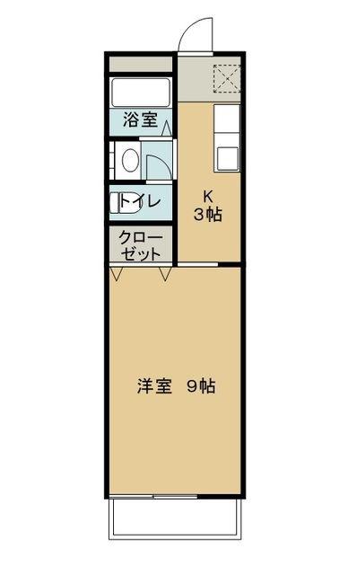 K・Yコーポ(1K/1階)の間取り写真
