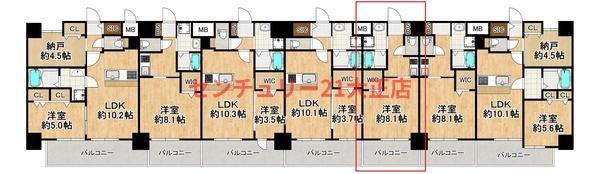 LOUIS RESIDENCE弁天町(1K/4階)の間取り写真