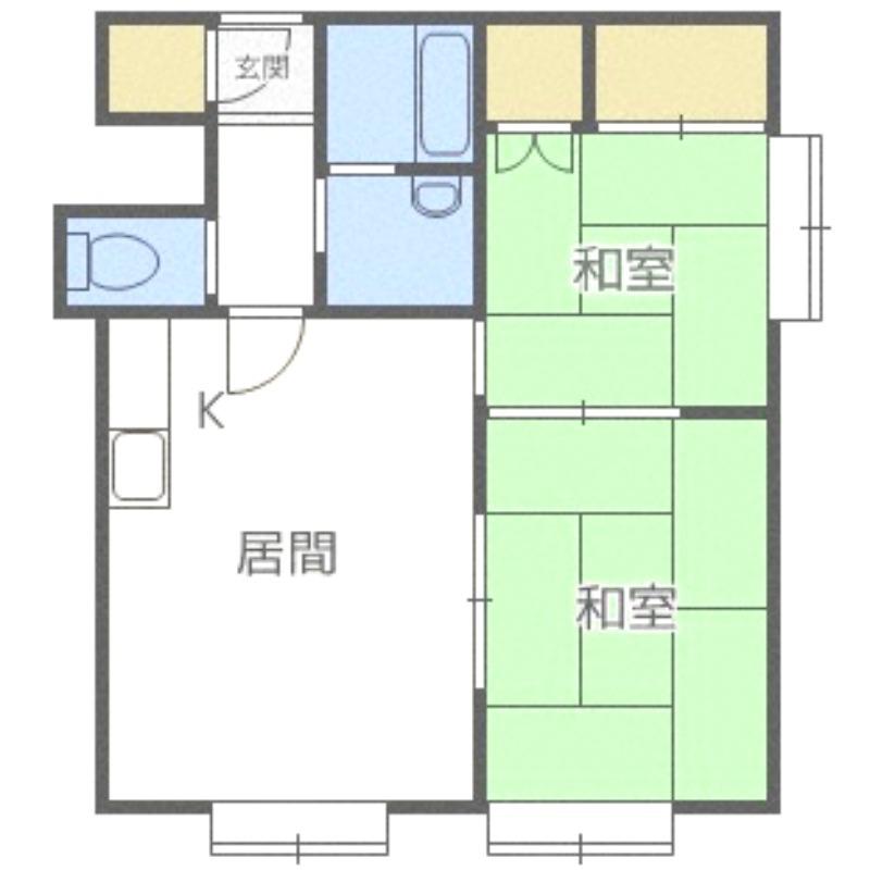 セピア宮の沢A(2LDK/3階)の間取り写真