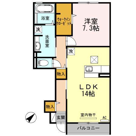 サンライズ(1LDK/1階)の間取り写真