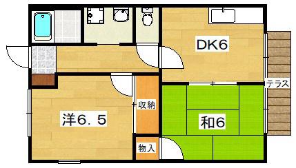 ラメール佐野(2DK/1階)の間取り写真
