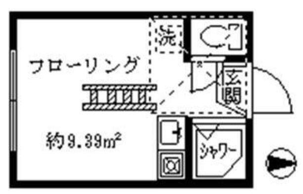 フェリスアトラス(ワンルーム/1階)の間取り写真